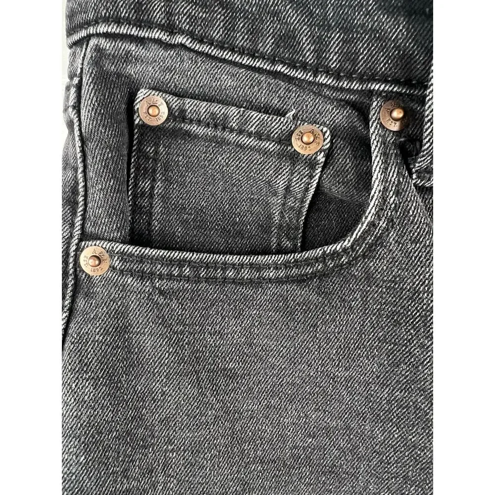 Abercrombie Ultra High Rise Ankle Straight Jeans Black Wash Size 27 Cropped - Picture 6 of 15